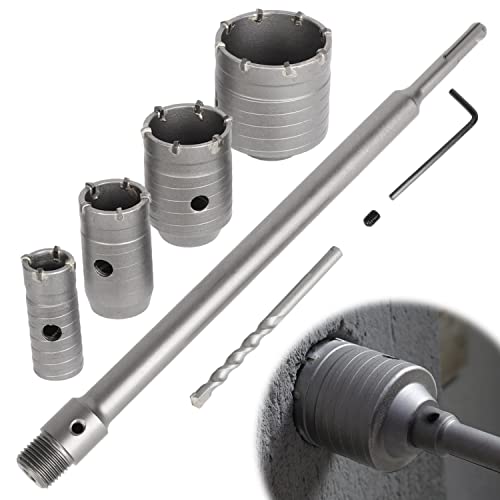 awagas Beton Trocken Bohrkronen Set 6 Stück Ø 30 40 50 68 mm Kernbohrer mit 320 mm Rundgriff SDS Plus Schaft Hohlbohrkrone Set für Betonziegel Zement Steinwand Klimaanlage Mauerwerk Fliese awagas Beton Trocken Bohrkronen Set 6 Stück Ø 30 40 50 68 mm Kernbohrer mit 320 mm Rundgriff SDS Plus Schaft Hohlbohrkrone Set für Betonziegel Zement Steinwand Klimaanlage Mauerwerk Fliese von awagas