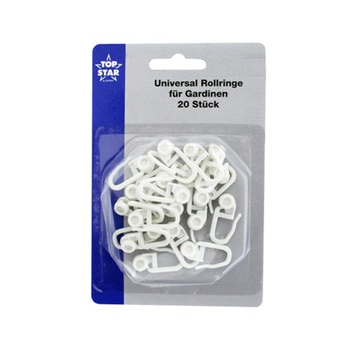 axentia Gardinenhaken - Universal-Rollringe für Gardinen, 20 Stück, Weiß axentia Gardinenhaken - Universal-Rollringe für Gardinen, 20 Stück, Weiß von axentia