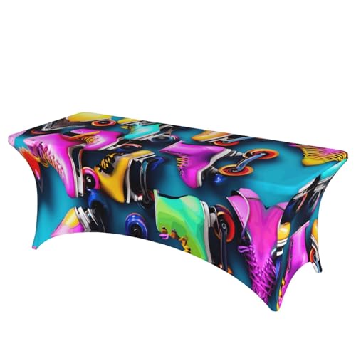 axzttupy Bunte Rollschuh-Druck, elegante, rechteckige Tischdecke für große, rechteckige, ovale Tische, einfache Installation axzttupy Bunte Rollschuh-Druck, elegante, rechteckige Tischdecke für große, rechteckige, ovale Tische, einfache Installation von axzttupy