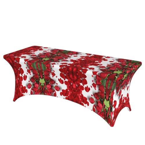 axzttupy Elegante rechteckige Tischdecke für große, rechteckige, ovale Tische, einfache Installation, rote Rosenblätter axzttupy Elegante rechteckige Tischdecke für große, rechteckige, ovale Tische, einfache Installation, rote Rosenblätter von axzttupy