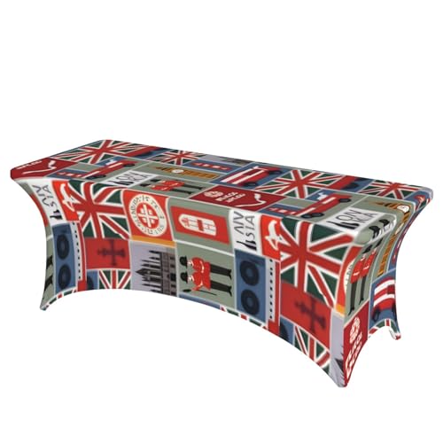 axzttupy Elegante rechteckige Tischdecke mit England-Symbol-Druck, für große, rechteckige, ovale Tische, einfache Installation axzttupy Elegante rechteckige Tischdecke mit England-Symbol-Druck, für große, rechteckige, ovale Tische, einfache Installation von axzttupy