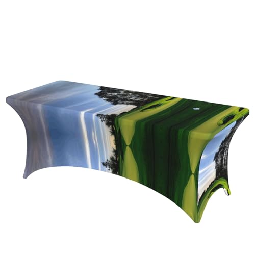 axzttupy Elegante rechteckige Tischdecke mit Golfplatz- und Baumaufdruck, für große, rechteckige, ovale Tische, einfache Installation axzttupy Elegante rechteckige Tischdecke mit Golfplatz- und Baumaufdruck, für große, rechteckige, ovale Tische, einfache Installation von axzttupy