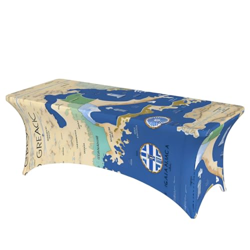 axzttupy Elegante rechteckige Tischdecke mit Griechenland-Kartendruck, für große, rechteckige, ovale Tische, einfache Installation axzttupy Elegante rechteckige Tischdecke mit Griechenland-Kartendruck, für große, rechteckige, ovale Tische, einfache Installation von axzttupy