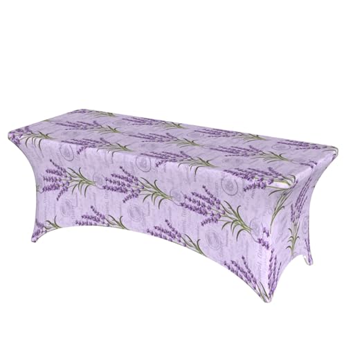 axzttupy Elegante rechteckige Tischdecke mit Lavendel-Stempeldruck für große, rechteckige, ovale Tische, einfache Installation axzttupy Elegante rechteckige Tischdecke mit Lavendel-Stempeldruck für große, rechteckige, ovale Tische, einfache Installation von axzttupy