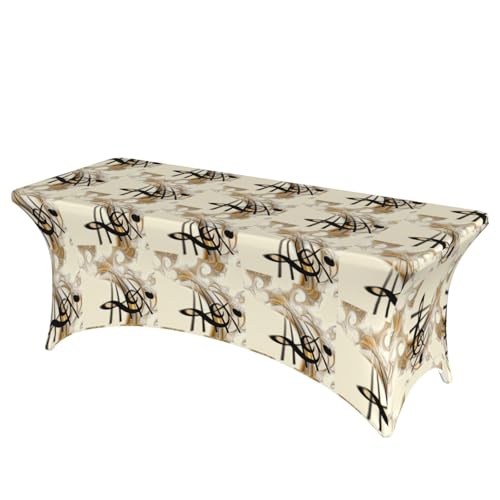 axzttupy Elegante rechteckige Tischdecke mit Musiknoten-Druck, für große, rechteckige, ovale Tische, einfache Installation axzttupy Elegante rechteckige Tischdecke mit Musiknoten-Druck, für große, rechteckige, ovale Tische, einfache Installation von axzttupy