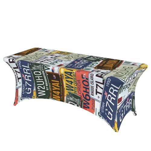 axzttupy Elegante rechteckige Tischdecke mit Nummernschildaufdruck, für große, rechteckige, ovale Tische, einfache Installation axzttupy Elegante rechteckige Tischdecke mit Nummernschildaufdruck, für große, rechteckige, ovale Tische, einfache Installation von axzttupy