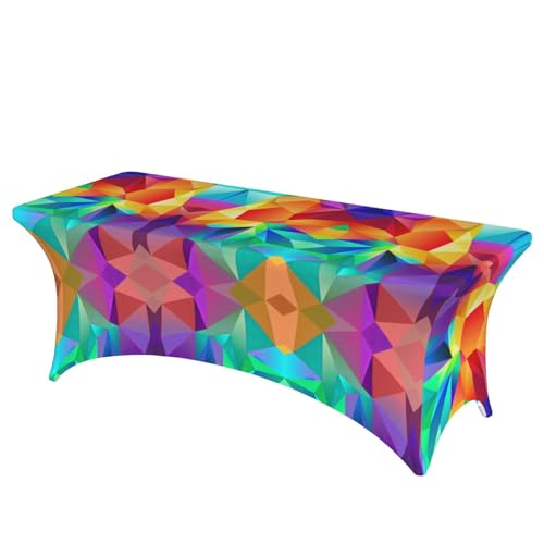 axzttupy Elegante rechteckige Tischdecke mit Regenbogen-geometrischem Druck, für große, rechteckige, ovale Tische, einfache Installation axzttupy Elegante rechteckige Tischdecke mit Regenbogen-geometrischem Druck, für große, rechteckige, ovale Tische, einfache Installation von axzttupy