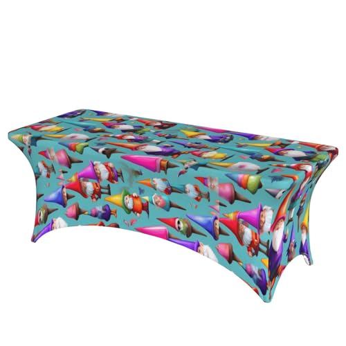 axzttupy Elegante rechteckige Tischdecke mit buntem Zwergen-Druck, für große, rechteckige, ovale Tische, einfache Installation axzttupy Elegante rechteckige Tischdecke mit buntem Zwergen-Druck, für große, rechteckige, ovale Tische, einfache Installation von axzttupy