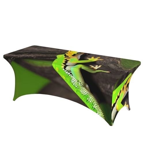 axzttupy Elegante rechteckige Tischdecke mit grünem Geckos-Druck, für große, rechteckige, ovale Tische, einfache Installation axzttupy Elegante rechteckige Tischdecke mit grünem Geckos-Druck, für große, rechteckige, ovale Tische, einfache Installation von axzttupy