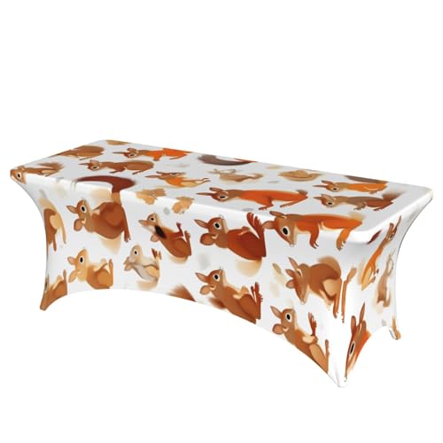axzttupy Elegante rechteckige Tischdecke mit niedlichem Eichhörnchen-Druck, für große, rechteckige, ovale Tische, einfache Installation axzttupy Elegante rechteckige Tischdecke mit niedlichem Eichhörnchen-Druck, für große, rechteckige, ovale Tische, einfache Installation von axzttupy