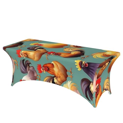 axzttupy Elegante rechteckige Tischdecke mit niedlichem Hahn-Aufdruck, für große, rechteckige, ovale Tische, einfache Installation axzttupy Elegante rechteckige Tischdecke mit niedlichem Hahn-Aufdruck, für große, rechteckige, ovale Tische, einfache Installation von axzttupy