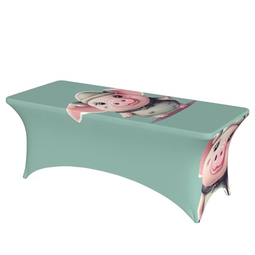 axzttupy Elegante rechteckige Tischdecke mit niedlichem Schweine-Druck, für große, rechteckige, ovale Tische, einfache Installation axzttupy Elegante rechteckige Tischdecke mit niedlichem Schweine-Druck, für große, rechteckige, ovale Tische, einfache Installation von axzttupy