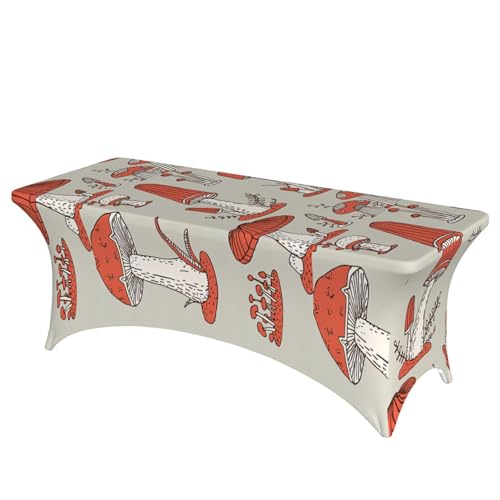 axzttupy Elegante rechteckige Tischdecke mit rotem Pilzdruck, für große, rechteckige, ovale Tische, einfache Installation axzttupy Elegante rechteckige Tischdecke mit rotem Pilzdruck, für große, rechteckige, ovale Tische, einfache Installation von axzttupy