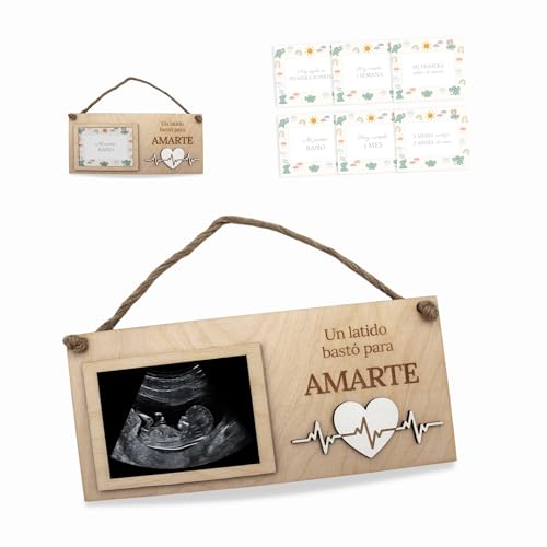 Ayurvana Bilderrahmen aus Holz, personalisierbar, Standfuß oder Seil zum Aufhängen – enthält 6 Meilensteinkarten – Geschenk für Schwangerschaft, Neugeborene, Babyparty oder Taufe – Babydekoration Ayurvana Bilderrahmen aus Holz, personalisierbar, Standfuß oder Seil zum Aufhängen – enthält 6 Meilensteinkarten – Geschenk für Schwangerschaft, Neugeborene, Babyparty oder Taufe – Babydekoration von ayurvana