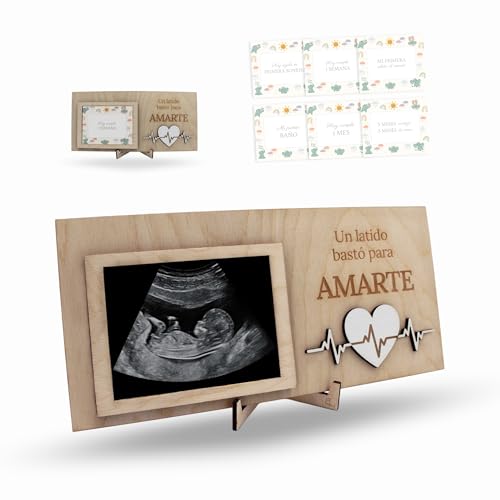 Ayurvana Bilderrahmen aus Holz, personalisierbar, Standfuß oder Seil zum Aufhängen – enthält 6 Meilensteinkarten – Geschenk für Schwangerschaft, Neugeborene, Babyparty oder Taufe – Babydekoration Ayurvana Bilderrahmen aus Holz, personalisierbar, Standfuß oder Seil zum Aufhängen – enthält 6 Meilensteinkarten – Geschenk für Schwangerschaft, Neugeborene, Babyparty oder Taufe – Babydekoration von ayurvana