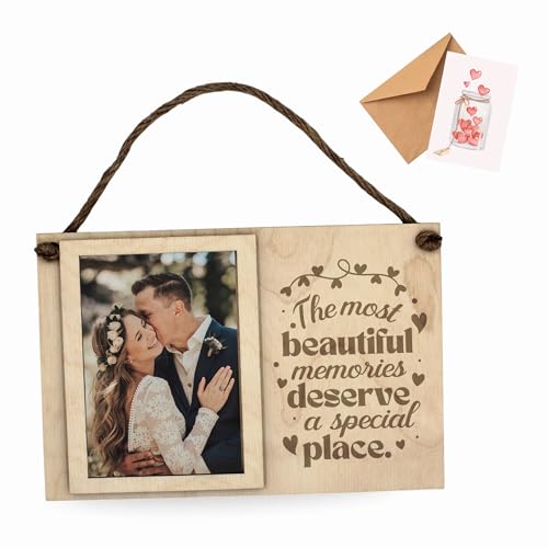 ayurvana Personalisierbarer Bilderrahmen aus Holz, einzigartiges Geschenk für Mutter, Großmutter, Liebe oder Freundschaft, Wanddekoration mit Jute-Schnur und Grußkarte, 24 x 16 cm (THEMOSTBEAU) von ayurvana