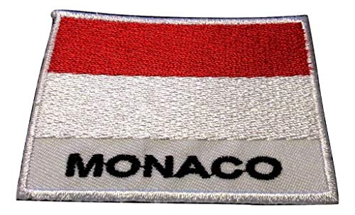 Iron on Bügel Aufnäher Fahne Patches Flicken Aufbügler Bügelbild Applikation Sticker-ei Flagge Monaco 7 x 5 cm von b2see