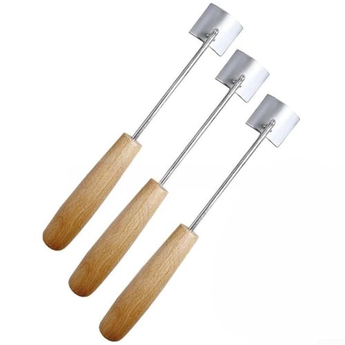 babominimer Maiskolbenentferner, Küchenhelfer, Edelstahl, Maisbeizer, Werkzeug mit ergonomischem Holzgriff für das Kochen zu Hause (3 Stück) von babominimer