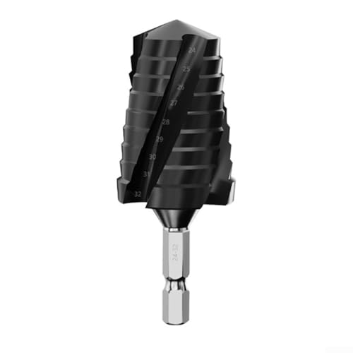 babominimer Professionelles HSS-Stufenbohrer-Set mit 4 Schneidrillen, titanbeschichtet, Multimaterial-Lochschneider, 14–24 mm, 24–32 mm, für Werkstatt (schwarz, 24–32 mm) von babominimer