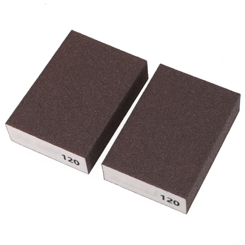 babominimer Schleifschwamm, 2 Stück, Körnung 60–320, flexible Nass- und Trockenschaum-Pads für Wandschleifen, Holz, Metall, Kunststoff, Farbe, Polieren, waschbar, wiederverwendbar, hoch (2 Stück von babominimer