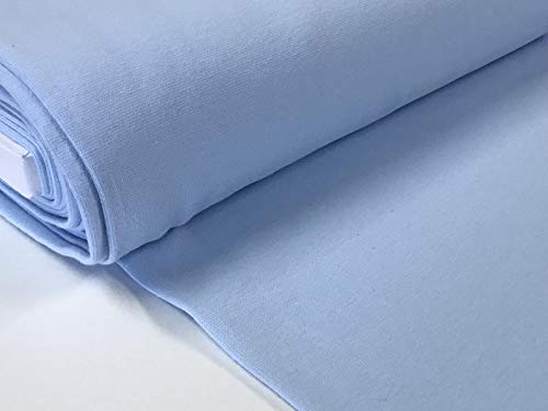 babrause® Bündchen Bündchenstoff Schlauchware Uni viele Farben Baumwolle Ripp ab 0,5 Meter (hellblau) von babrause