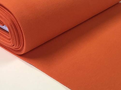babrause® Bündchen Bündchenstoff Schlauchware Uni viele Farben Baumwolle Ripp ab 0,5 Meter (orange) von babrause