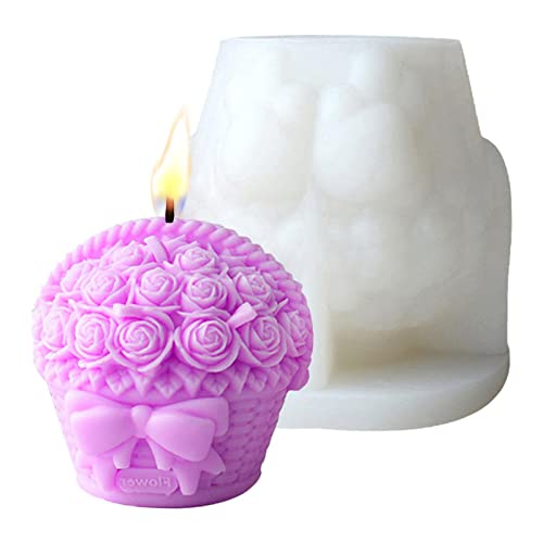 backlight Blumenkorbform | Rosen-Korb-Form-Silikon-3D-Rosen-Blumen-Form,Handgemachte Silikonformen zur Seifenherstellung, Wachsschmelzformen, DIY-Handwerk, Heimdekoration von backlight