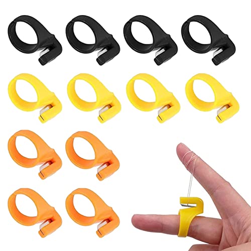 backlight Fadenschneider-Ring - Fadenschneider Ringfingerklingen | 12-teiliges Fingerschneidewerkzeug, Fingerhut-Nähzubehör für Garn, Faden, zufällige Farben backlight Fadenschneider-Ring - Fadenschneider Ringfingerklingen | 12-teiliges Fingerschneidewerkzeug, Fingerhut-Nähzubehör für Garn, Faden, zufällige Farben von backlight