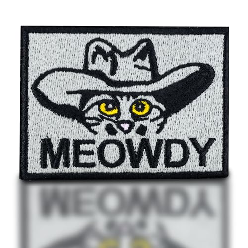 backtime Meowdy Bestickter Patch, Taktischer Militär-Moral-Patch mit Hakenverschluss auf der Rückseite, lustige Applikation Humor Patch für Rucksäcke, Taschen, Uniformen, Jeans, Jacken, Westen, Hüte, von backtime