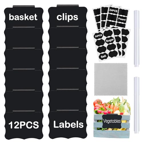 Kreidetafel-Etiketten zum Anklemmen – Organisieren mit Leichtigkeit. Perfekt für Körbe, Behälter und Behälter, mit Clips, Etiketten und Kreideanhänger Kreidetafel-Etiketten zum Anklemmen – Organisieren mit Leichtigkeit. Perfekt für Körbe, Behälter und Behälter, mit Clips, Etiketten und Kreideanhänger von badigo