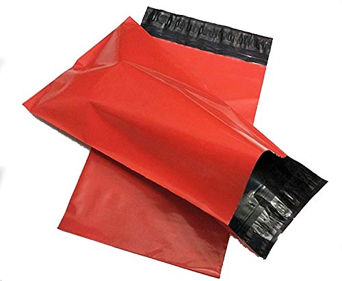 Rot Versandtaschen/Versandbeutel mit Innen Schwarz für zusätzliche Sicherheit 250 mm x 350 mm – 25,4 x 35,6 cm (Multi:-verschiedene Mengen): (50) von bag it Paper