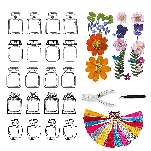 bainuote 20 Stück Lesezeichen Kinder DIY Transparente Lesezeichen mit getrocknete Blumen, Locher, Pinzette und Anhängerzubehör Personalisiert Trockenblumen Aufkleber-Set - B bainuote 20 Stück Lesezeichen Kinder DIY Transparente Lesezeichen mit getrocknete Blumen, Locher, Pinzette und Anhängerzubehör Personalisiert Trockenblumen Aufkleber-Set - B von bainuote
