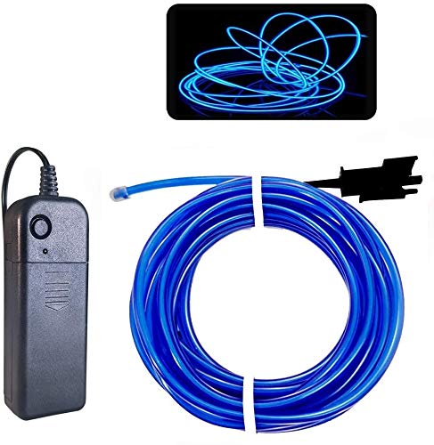 EL Wire Blau, 10 m Neonlichter, tragbar, leuchtend, Stroboskoplicht, Elektrolumineszenzdraht für Partys, Halloween, Weihnachten, DIY-Dekoration von Balabaxer