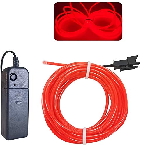 EL Wire Red 32.8ft/10m Neon Lights Portable Glowing Stroboskoping Elektrolumineszenzdraht für Partys, Halloween, Weihnachten, DIY Dekoration von Balabaxer