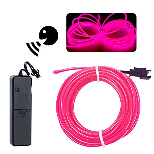 Rosa EL Draht, Sounds Control/Constant Light/Flash 2.7M Neon Lights Glowing Stroboskoping Elektrolumineszenzdraht mit Batteriebetrieben für Partys, Halloween, DIY Dekoration Rosa EL Draht, Sounds Control/Constant Light/Flash 2.7M Neon Lights Glowing Stroboskoping Elektrolumineszenzdraht mit Batteriebetrieben für Partys, Halloween, DIY Dekoration von Balabaxer