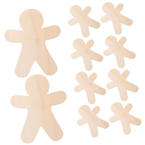 Balacoo 10 Stück Teiliges Holz Gingerbread Man Weihnachtsbaumschmuck zum Bemalen Glatt Polierte DIY Holzscheiben Langlebige Unbehandelte Lebkuchenmann Ornamente für Kreative Balacoo 10 Stück Teiliges Holz Gingerbread Man Weihnachtsbaumschmuck zum Bemalen Glatt Polierte DIY Holzscheiben Langlebige Unbehandelte Lebkuchenmann Ornamente für Kreative von balacoo
