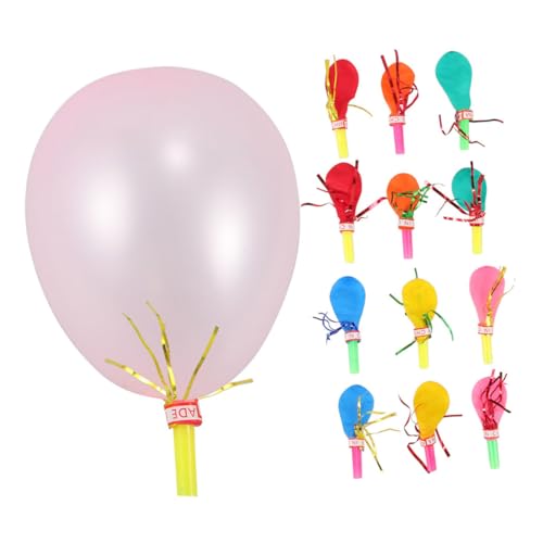 Balacoo 100 Stück Tröten mit Ballonform Goldfarbene Party Pfeifen Langlebige Kindergeburtstag Mitgebsel Bunte Geräuschmacher für Halloween und Weihnachtsfeier von balacoo