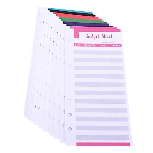 Balacoo 12 Stück Budget Karten mit Farben Gelocht für Ringbuch Budget Sheets für Persönliche Ausgaben Haushaltsbuch Eintragen Sparchallenge Budgetplaner Zubehör für Büro und Zuhause von balacoo