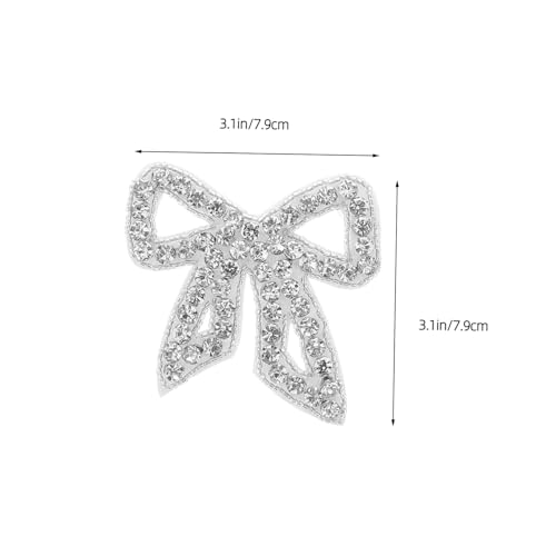 Balacoo 2 Stück Strass Schleifen Aufnäher zum Aufbügeln Glitzernde Patches aus Robusten Strasssteinen und Reisperlen Applikationen für Kleidung Taschen Gürtel für DIY und Brautmode von balacoo