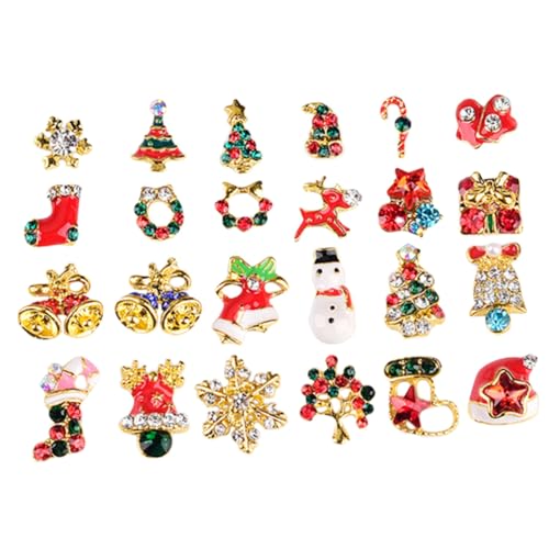 Balacoo 24 Stück Teiliges Weihnachts Nageldekor mit Schneeflocken und Glocken Legierte Maniküre Schmuckstücke Leichte Langlebige Nail Charms für Damen für DIY Nagelkunst zu Festen und Balacoo 24 Stück Teiliges Weihnachts Nageldekor mit Schneeflocken und Glocken Legierte Maniküre Schmuckstücke Leichte Langlebige Nail Charms für Damen für DIY Nagelkunst zu Festen und von balacoo