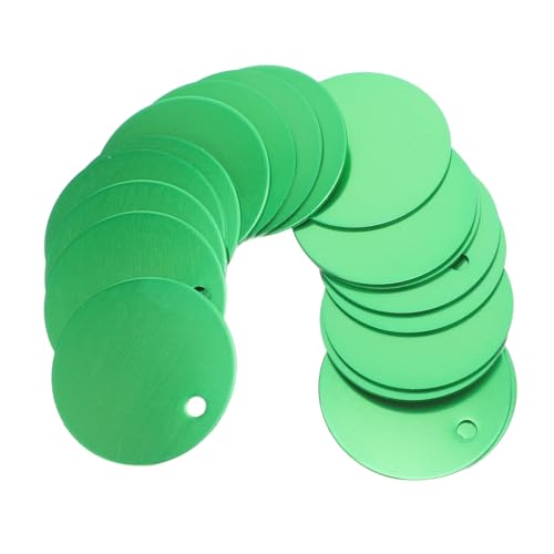 Balacoo 25 Stück Teiliges Runde Grüne Aluminiumlegierung Haustier Id Tags Kratzfest Rostfrei Leichte Blanko Hundemarken Personalisierbare Anhänger für Hunde und Welpen DIY Gravur Zubehör von balacoo