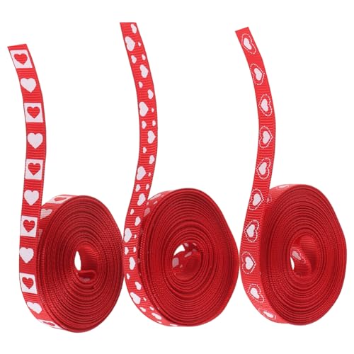 Balacoo 3 Rollen Rotes Herzmuster Geschenkband Satinband für Valentinstag Muttertag Hochzeit Geburtstagsdeko DIY Verpackungsschleifen und Bastelarbeiten Balacoo 3 Rollen Rotes Herzmuster Geschenkband Satinband für Valentinstag Muttertag Hochzeit Geburtstagsdeko DIY Verpackungsschleifen und Bastelarbeiten von balacoo