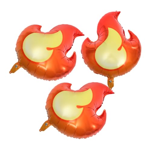 Balacoo 3 Stück Teiliges Aluminiumfolie Flammenballons in Großer Feuerförmige Party Deko für Jungen Geburtstag Schnelle Inflation Langlebige Feuerwehr Themen Luftballons für Festliche von balacoo
