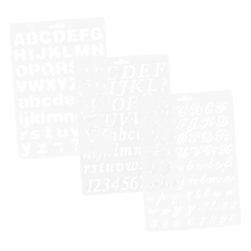 Balacoo 3 Stück Teiliges Malvorlagen Wiederverwendbare Zahlen und Buchstaben Schablonen Glatte Oberfläche Abwischbar Vielseitig für DIY Bastelarbeiten und Wanddekorationen von balacoo