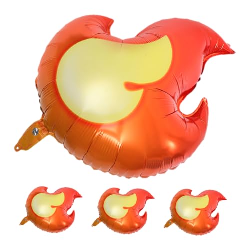 Balacoo 4 Stück Flammenförmige Folienballons Feuerwehr Motto Partydeko Jungen Geburtstag Leichte Aluminiumfolie Langlebig Einfache Befüllung Festliche Atmosphäre von balacoo