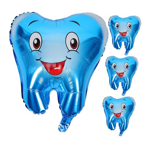 Balacoo 4 Stück Shower Zahnballons Teiliges aus Langlebigem Aluminiumfolie für Geburtstag Babyparty Dekoration Einfach Aufzublasen Kompakt und Leicht für Feierlichkeiten und Große Events von balacoo