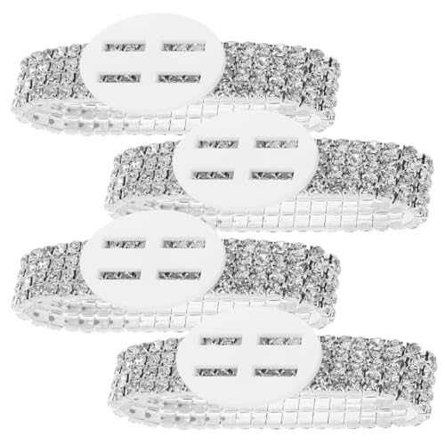 Balacoo 4 Stück Teiliges Elastisches Corsage Armband mit Strahlenden Strasssteinen Verstellbar DIY Blütenarmband für Hochzeit Party und Ball Elegantes Damenaccessoire Balacoo 4 Stück Teiliges Elastisches Corsage Armband mit Strahlenden Strasssteinen Verstellbar DIY Blütenarmband für Hochzeit Party und Ball Elegantes Damenaccessoire von balacoo