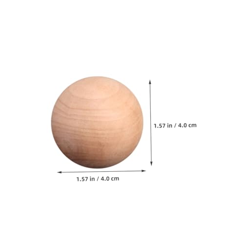 Balacoo 5 Stück Holzperlen Durchmesser Unlackierte Holz Kugeln DIY Zubehör Umweltfreundlich Glatt Für Bastelprojekte Dekoration Handarbeit von balacoo