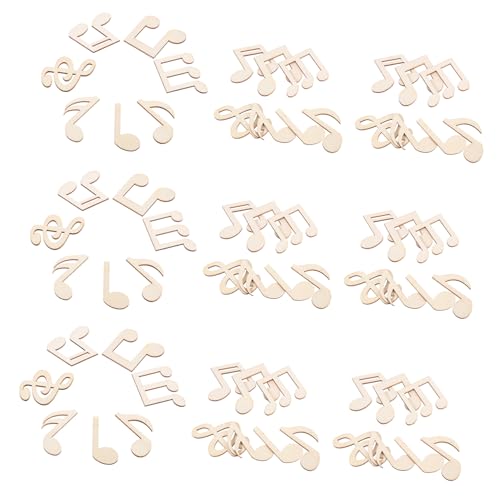 Balacoo 50 Stück Große Holznoten Unbehandelte Musiknoten Holzscheiben für DIY Basteln Hochzeit Dekoration Wandkunst Ornament Natürliche Holzfarbe von balacoo