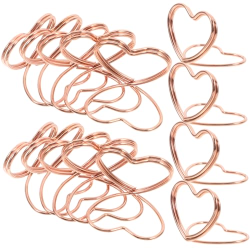 Balacoo 50 Stück Herzförmige Tischkartenhalter aus Carbonstahl Robuste Memo Clips für Platzkarten Tischnummern Menükarten Vielseitige Fotoclips für Hochzeit Restaurant Zuhause Roségold von balacoo